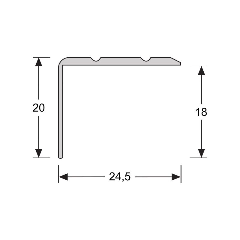 Hoeklijnprofiel 20 mm 2.7m wit 69285