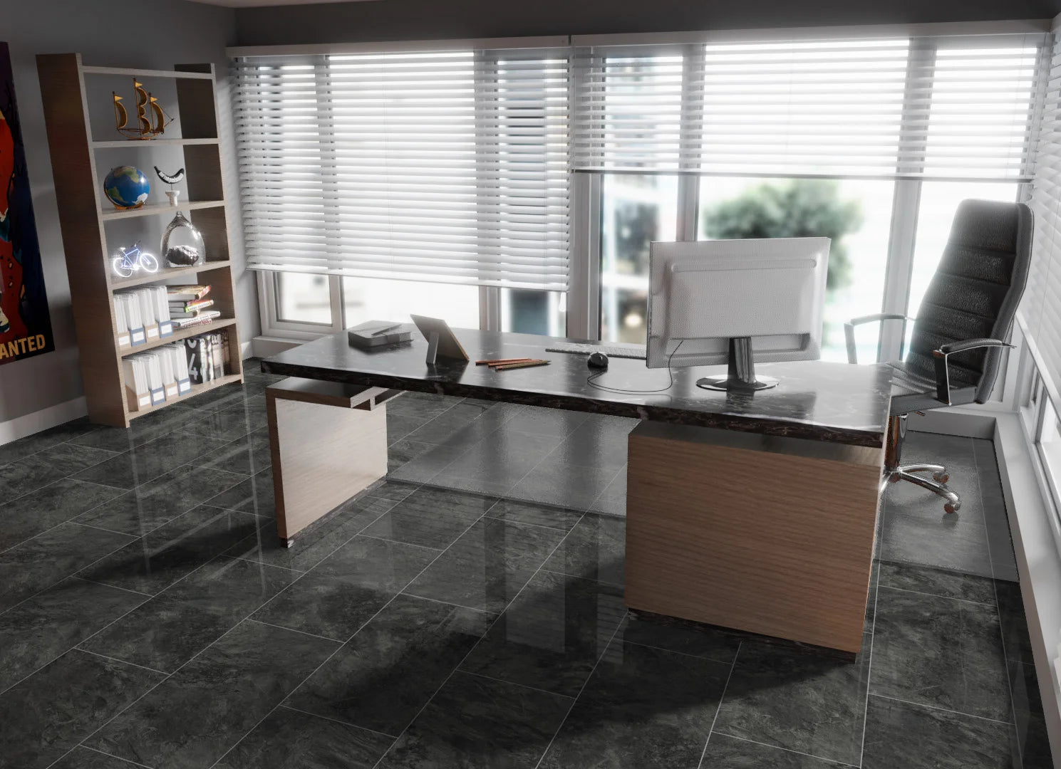 Falquon Stone 2.0 D3527 Pindos Hoogglans - Tegel Laminaat