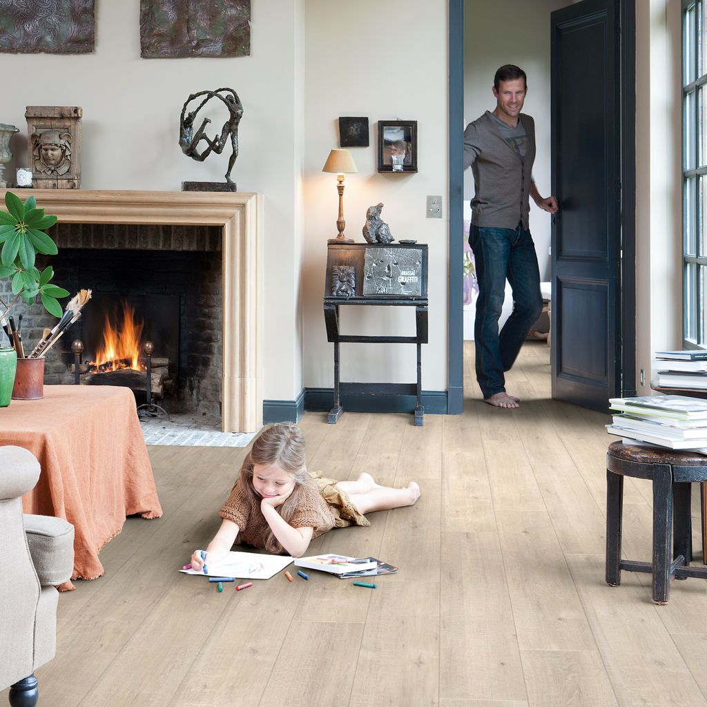 Quick-Step Impressive IM1857 Beige Eik met Zaagsnedes - Laminaatvloer