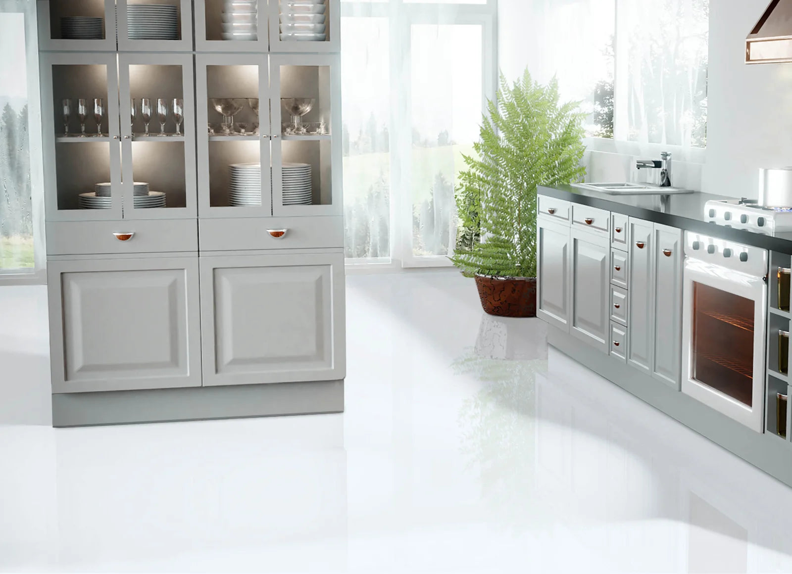 Falquon Stone 2.0 D2935 Wit Hoogglans - Tegel Laminaat